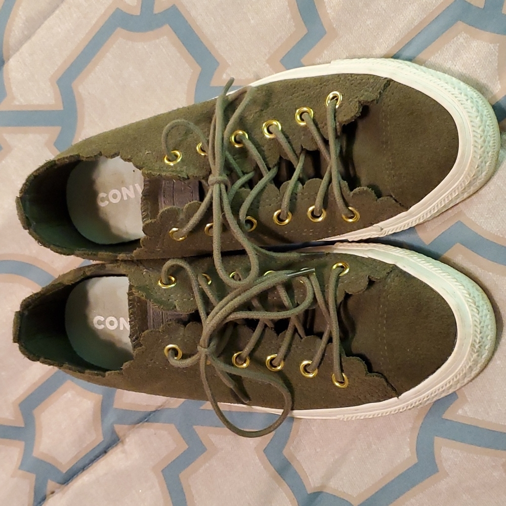 Army Green Suede Chuck by Converse